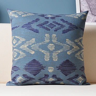 Home Decorative Blue Geometric Stripe Wave Pillow Case Geometry Floral Bohemia Pillow Cover Decor Office Sofa Cushion - TGC Boutique - 