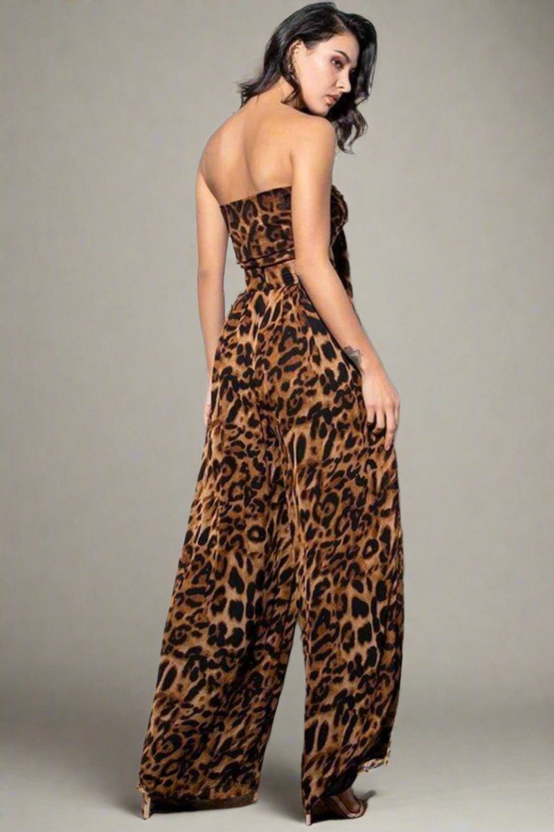 Leopard Print Two Piece Pants Set - TGC Boutique - 2 Piece Set