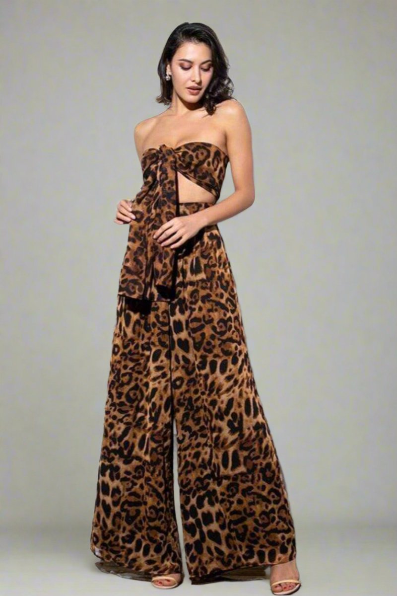 Leopard Print Two Piece Pants Set - TGC Boutique - 2 Piece Set