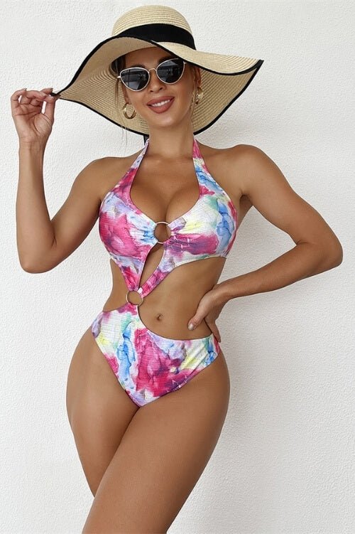 Lia Tie Dye Cutout One Piece Swimsuit - TGC Boutique - Bikini
