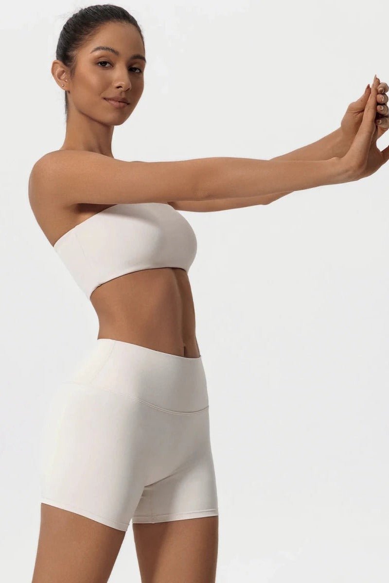 Matching Workout Set with Strapless Sports Bra and Shorts - TGC Boutique - Activewear Sets