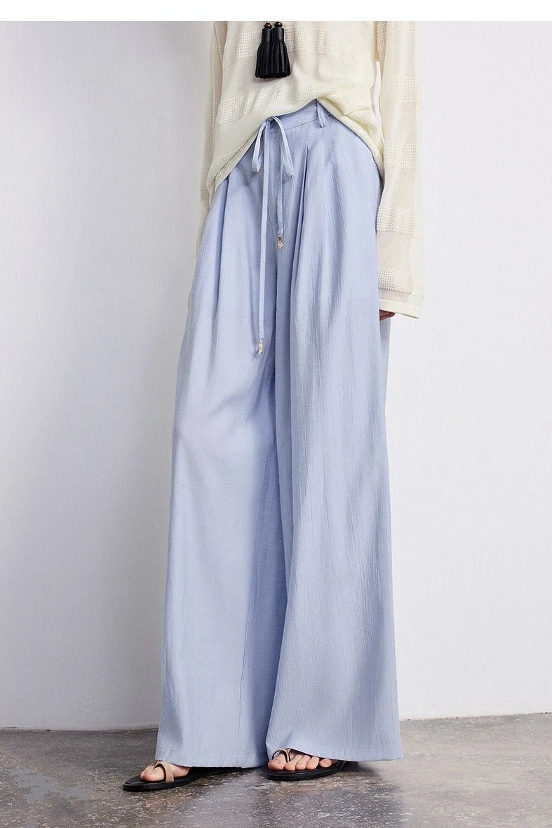 Palazzo Pants for Women, Flowy Pleated Drawstring Pants - TGC Boutique - Pants