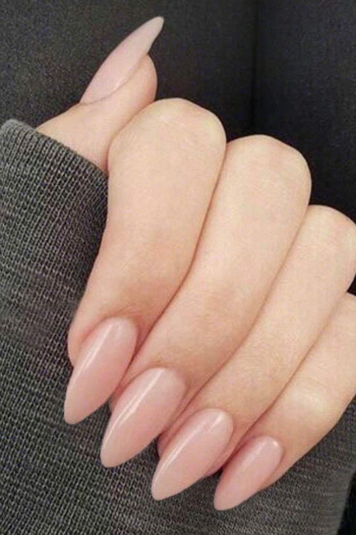 Press On Nails Pink Glossy Almond Nude Nail Kit - TGC Boutique - Press On Nails
