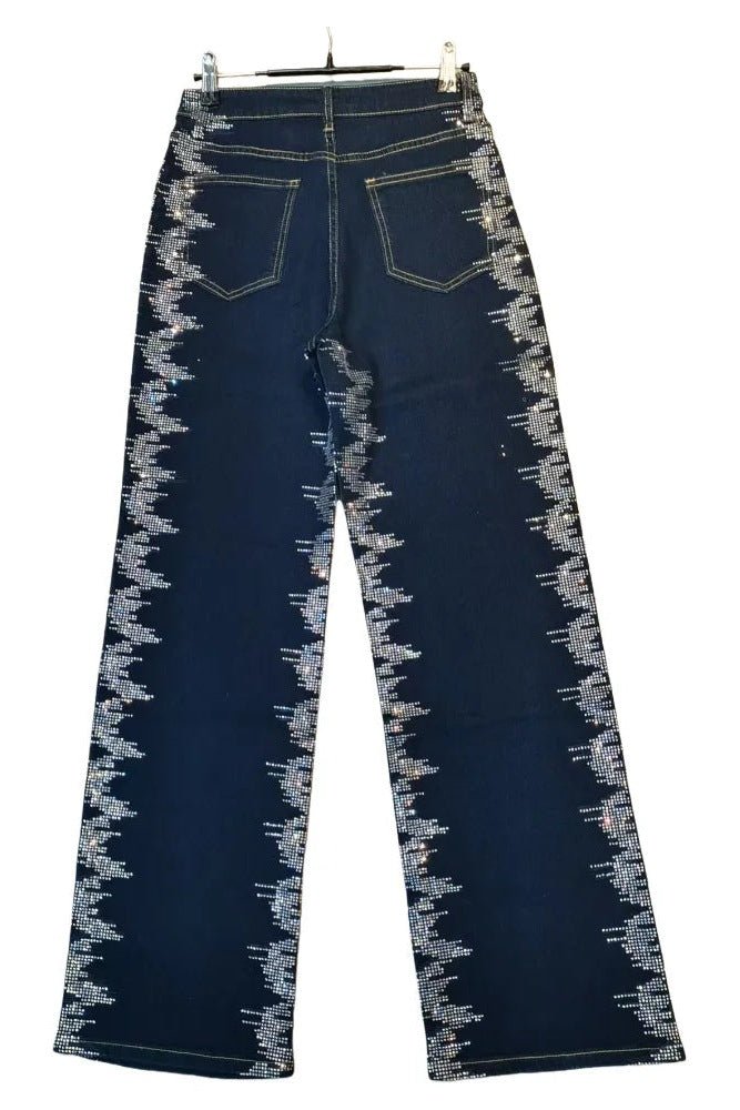 Rhinestone Jeans for Women, Dark Wash Bling Jeans - TGC Boutique - Jeans