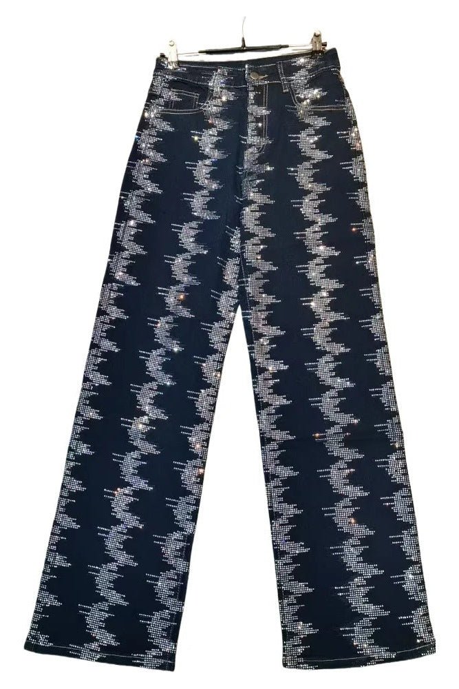 Rhinestone Jeans for Women, Dark Wash Bling Jeans - TGC Boutique - Jeans