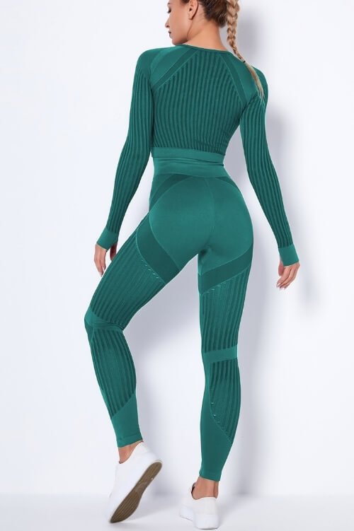 Tummy Control High Waist Seamless Green Leggings - TGC Boutique - Leggings