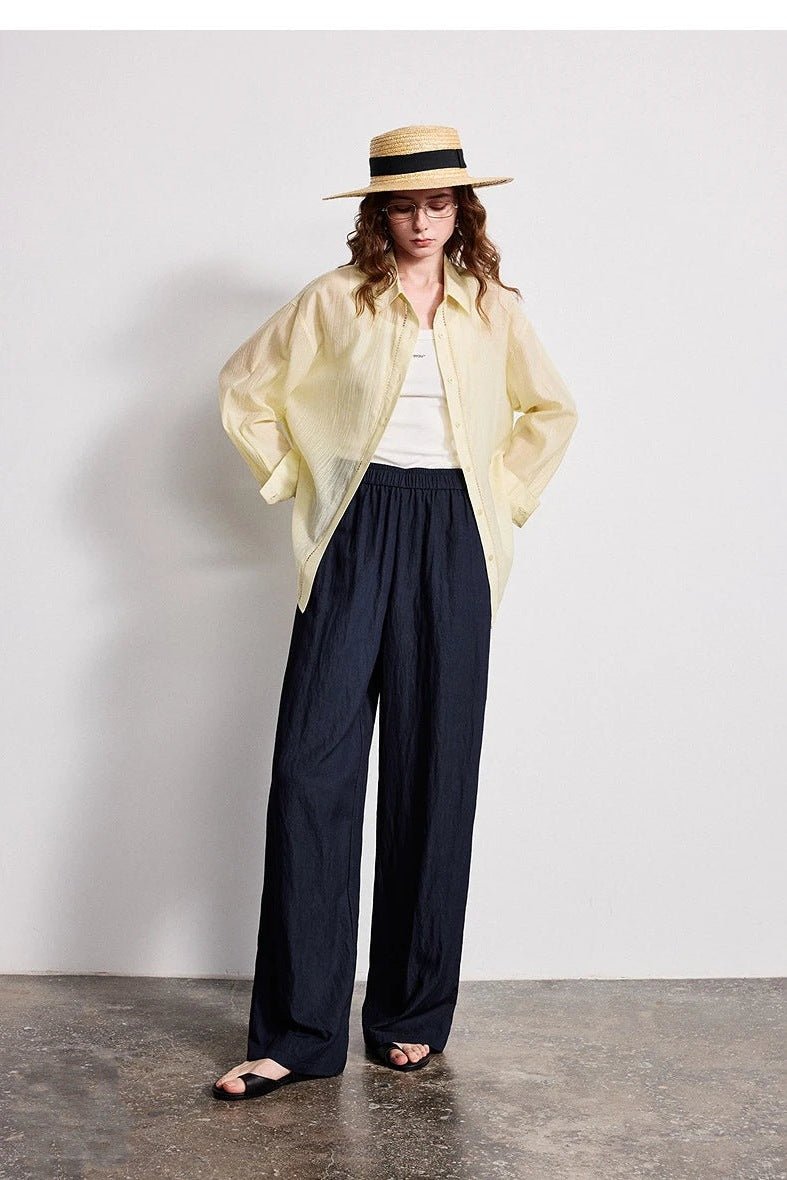 Wide Leg Pants for Women, Elastic Waist Wide Leg Trousers - TGC Boutique - Pants