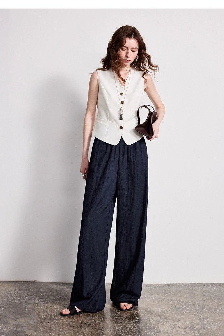 Wide Leg Pants for Women, Elastic Waist Wide Leg Trousers - TGC Boutique - Pants