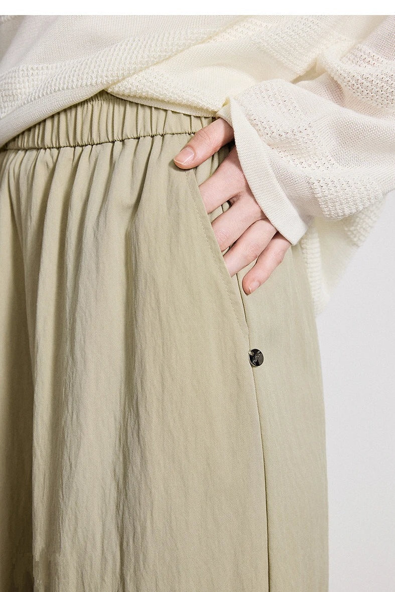 Wide Leg Pants for Women, Elastic Waist Wide Leg Trousers - TGC Boutique - Pants
