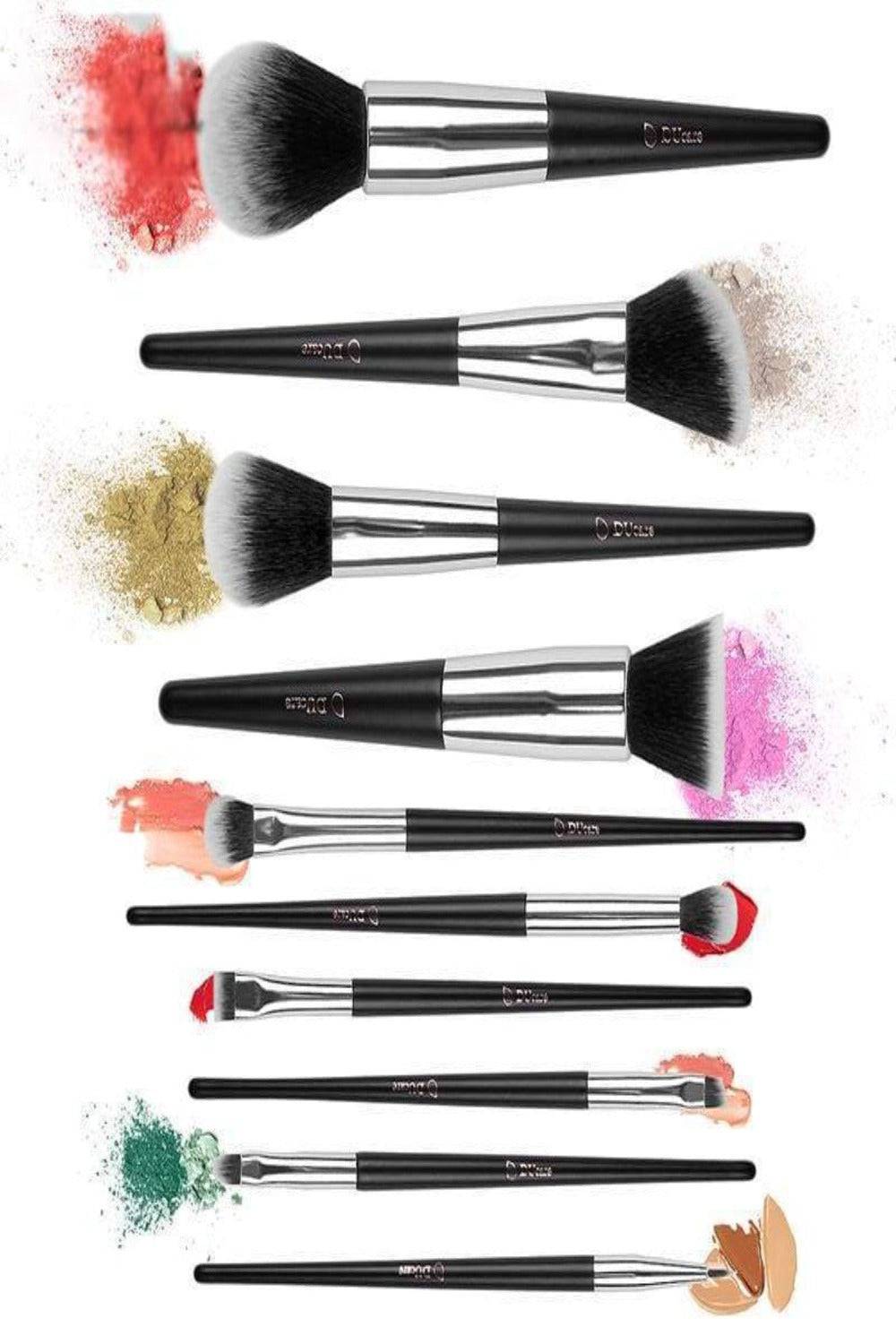 10 Pc Professional Makeup Brush Set with Travel Case - TGC Boutique - Makeup Brushes