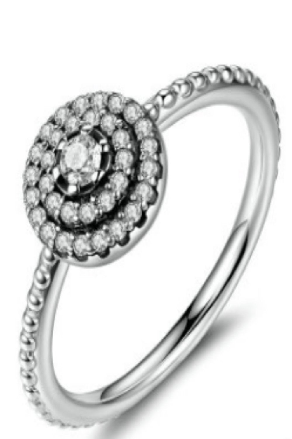 925 Sterling Silver Round Diamond Cluster Ring - TGC Boutique - Rings
