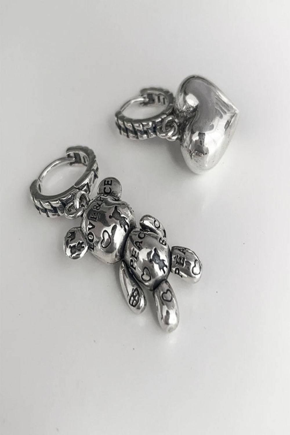 Teddy Bear Clip on Charm in 925 Sterling Silver