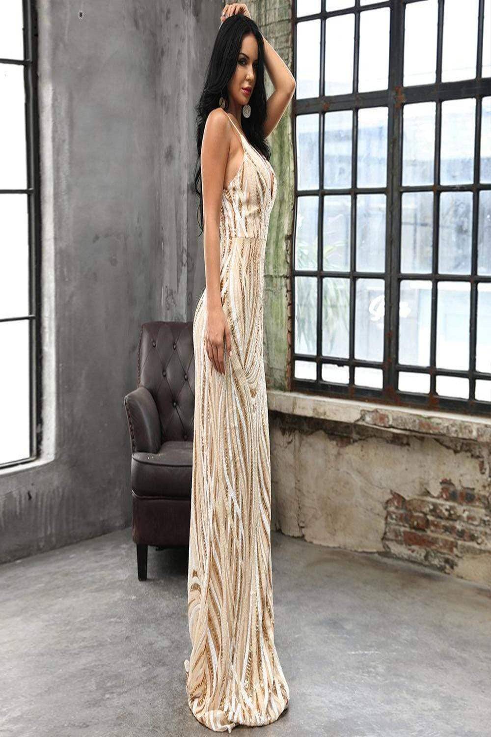 All Eyes On You Maxi Sequin Gown - TGC Boutique - Evening Gown