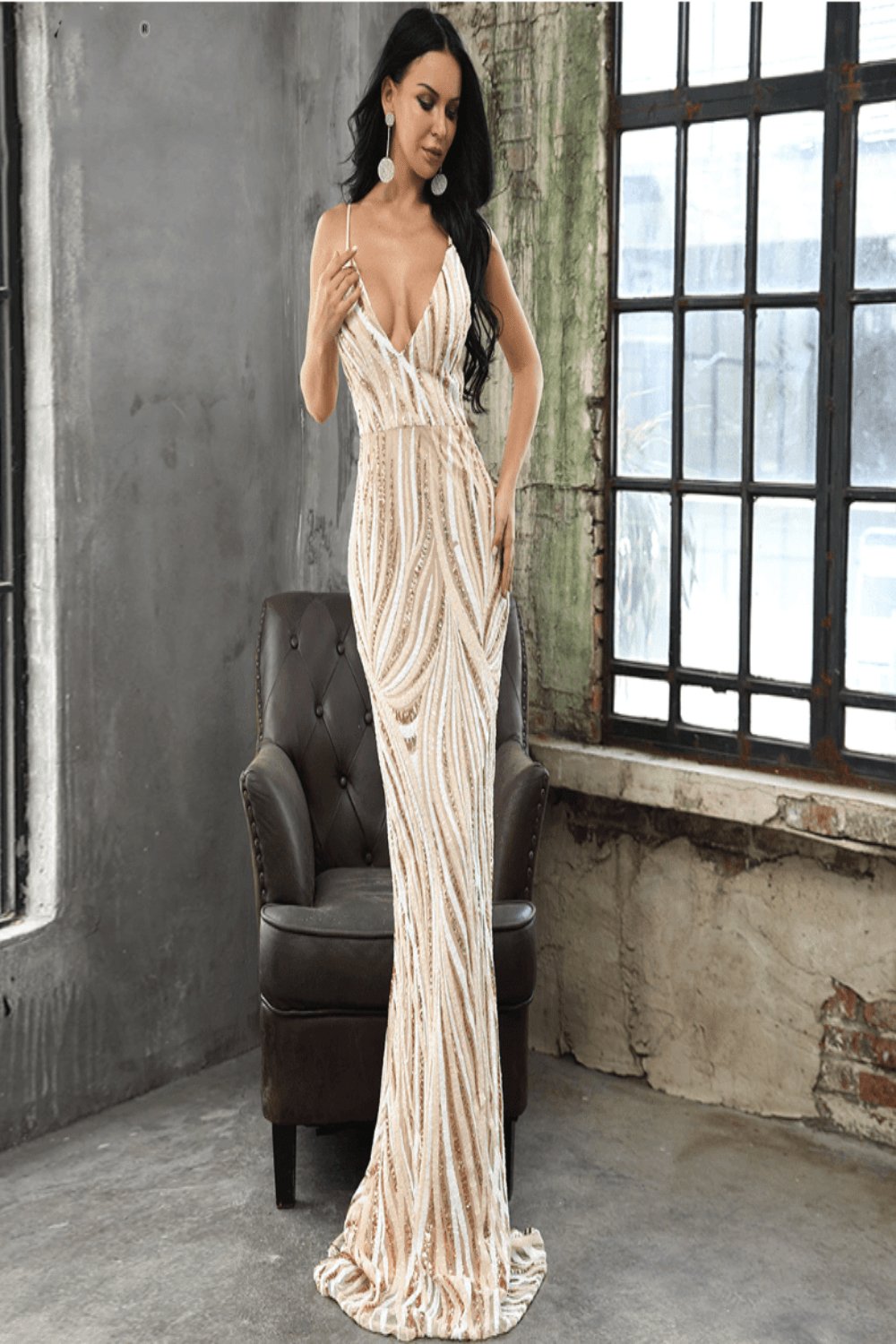 All Eyes On You Maxi Sequin Gown - TGC Boutique - Evening Gown