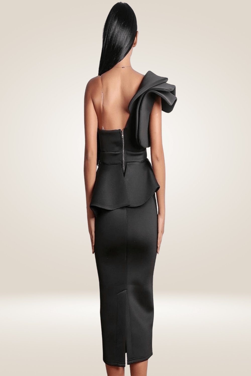 Amelia Black Ruffle Bodycon Top And Skirt Set - TGC Boutique - Bodycon Dress