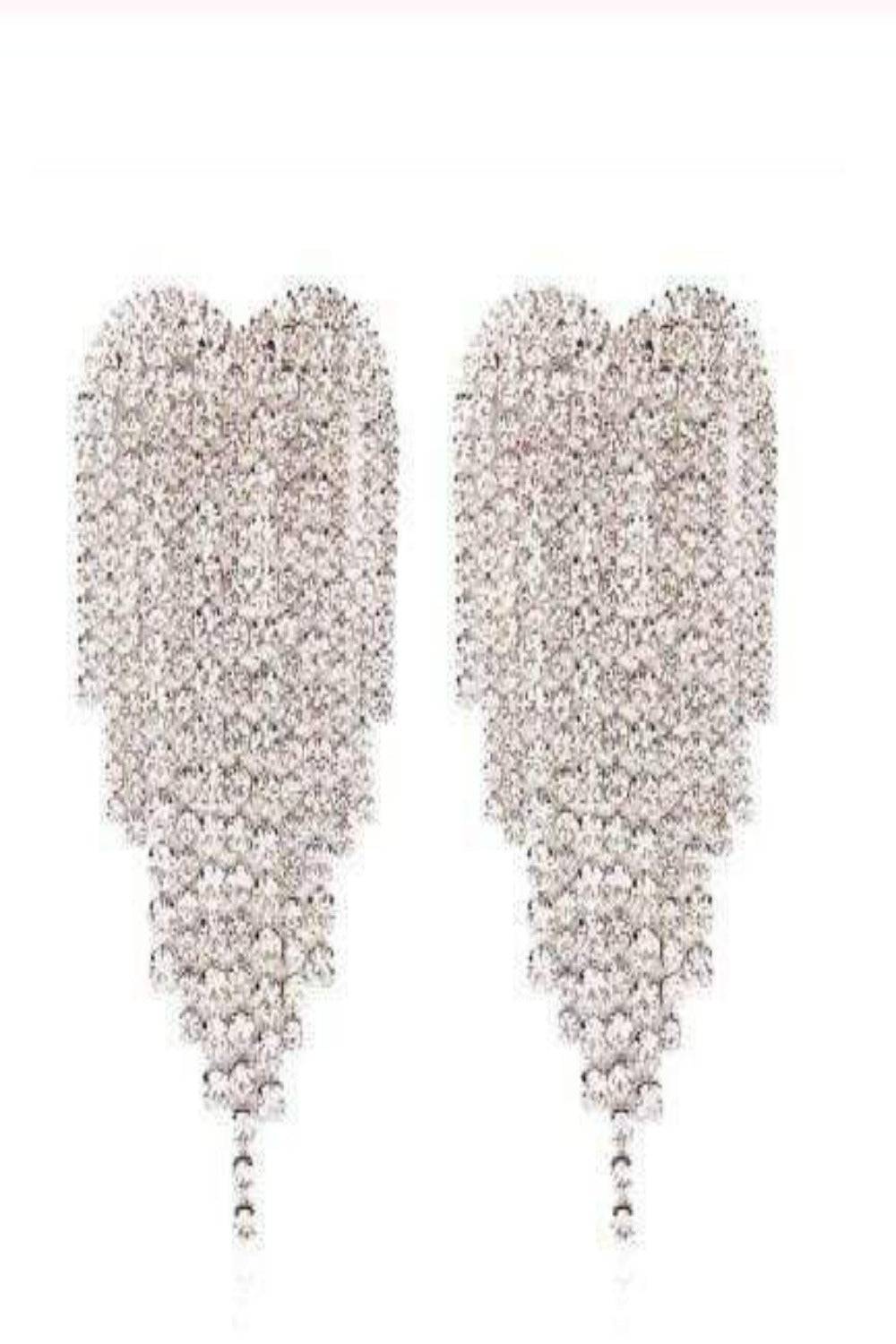 Angel Heart Rhinestone Drop Earrings - TGC Boutique - Earrings