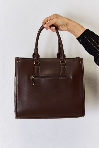 Argyle And Vegan Leather Brown Shoulder Bag - TGC Boutique - Shoulder Bag