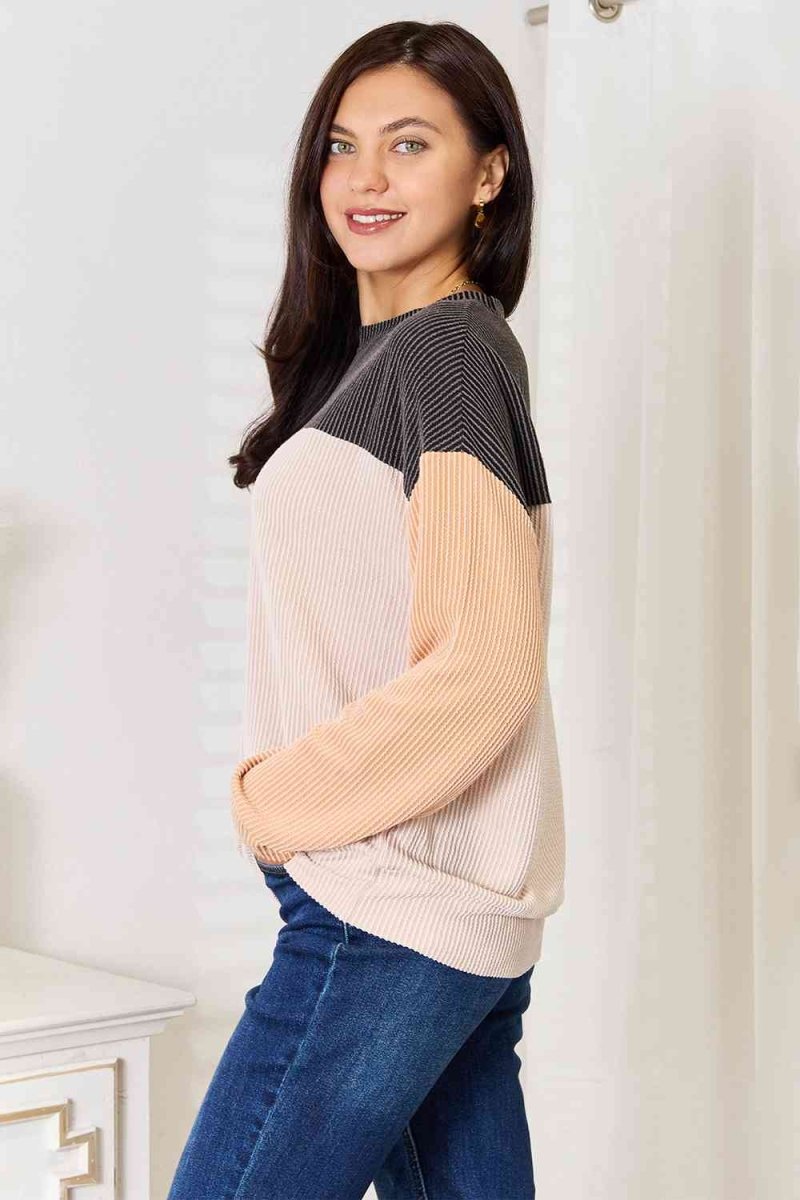 Autumn Harmony Ribbed Colorblock Sweater - TGC Boutique - Sweater