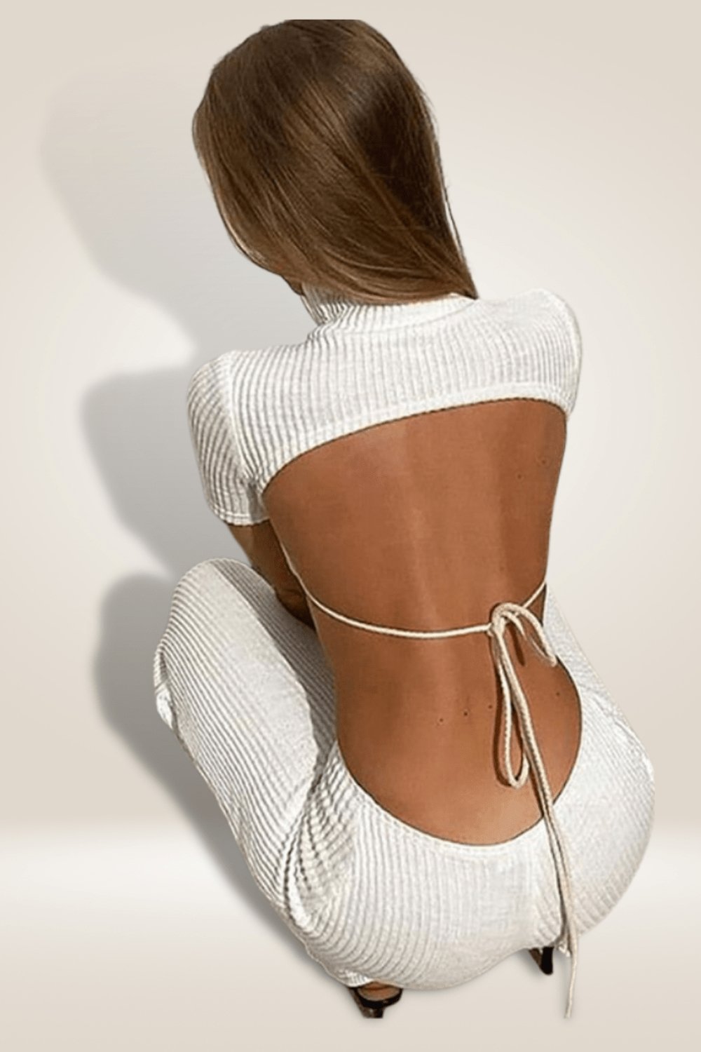 Backless Cut Out White Jumpsuit - TGC Boutique - White Jumpsuits