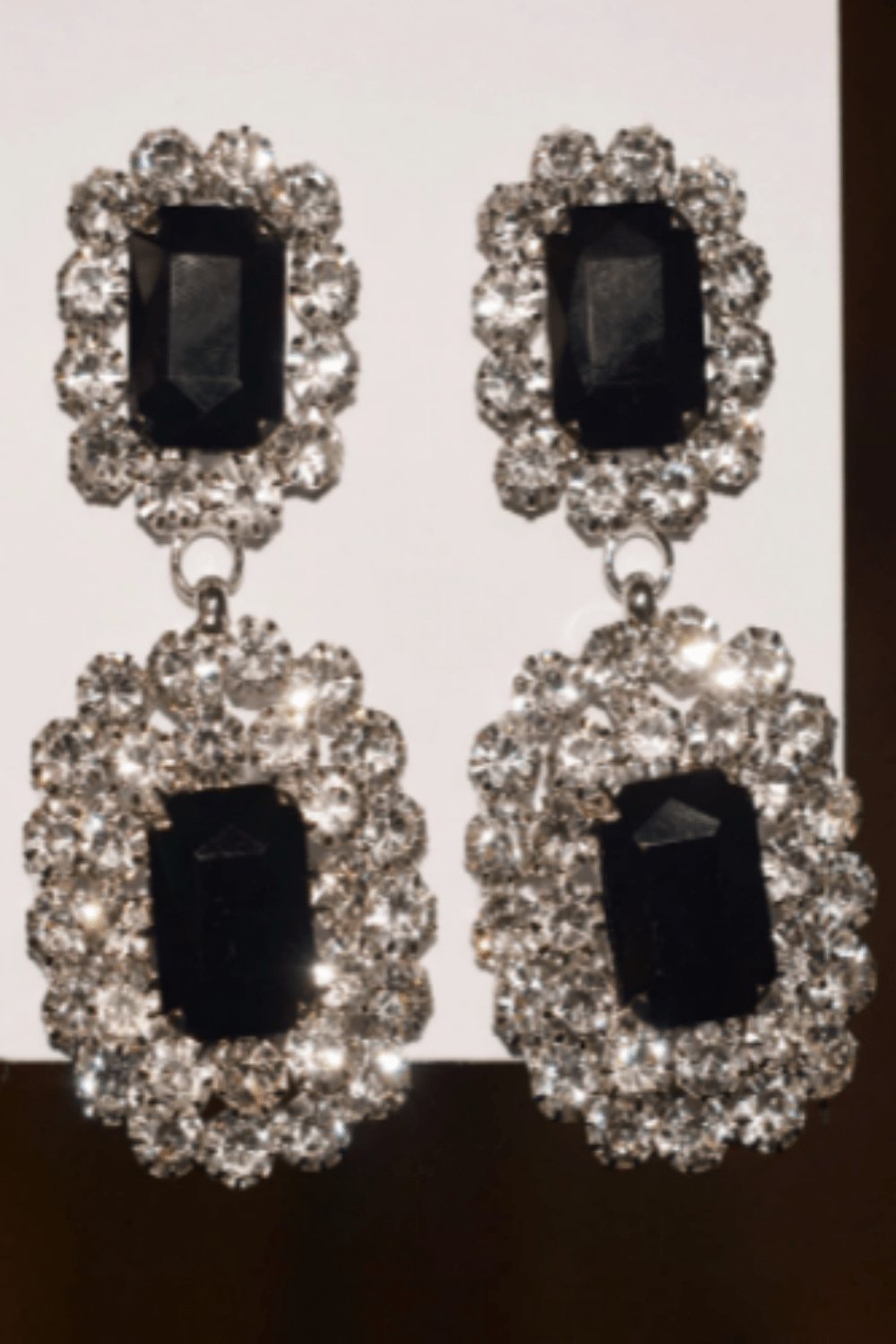 Big Chunky Black Rhinestone Drop Earring - TGC Boutique - Stud Earrings