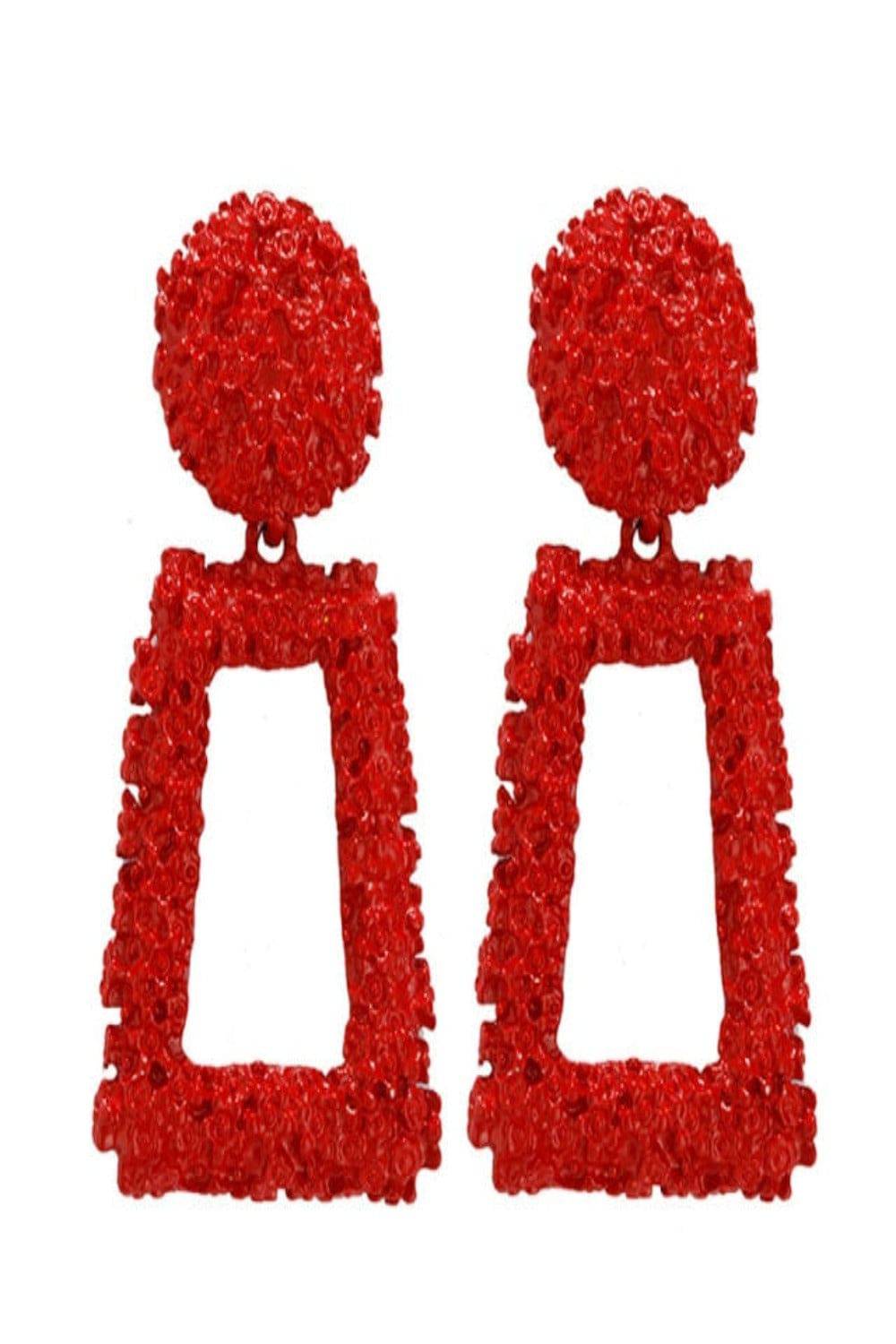 Big Chunky Dangle Door Knocker Earrings - Red - TGC Boutique - Earrings