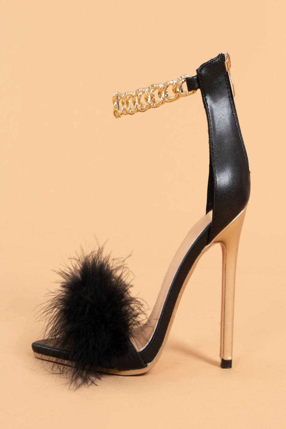 Amazon.com: Women Open Toe Sandal Fluffy Feather Lace Up Strappy High Heel  Shoes High Heels Sexy Women Sandals Women (Black, 6.5) : Clothing, Shoes &  Jewelry