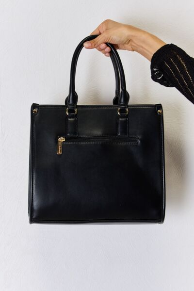 Black Vegan Leather Argyle Shoulder Bag - TGC Boutique - Shoulder Bag
