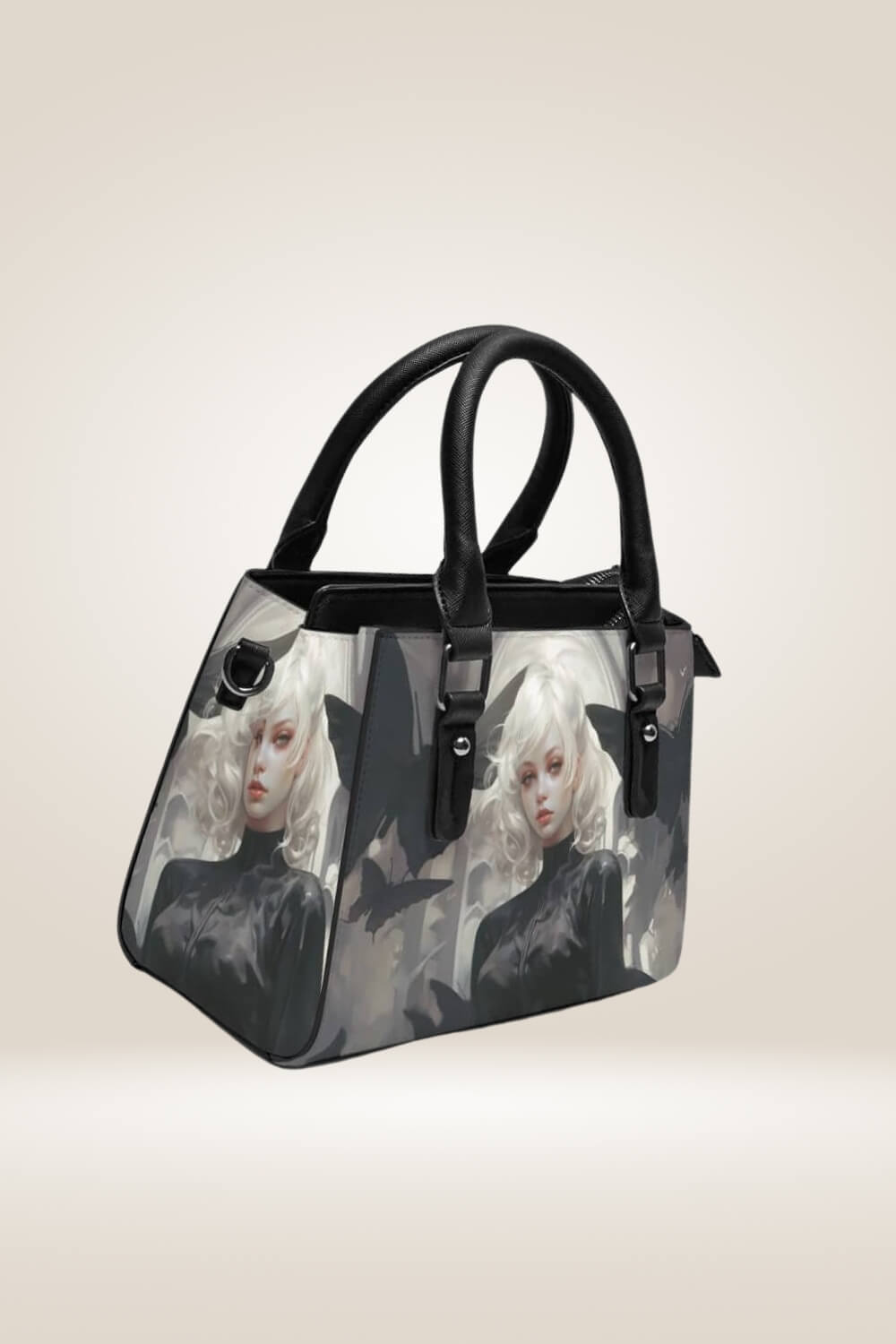 Blonde Manga Girl Black Satchel Bag - TGC Boutique - Satchel Handbag