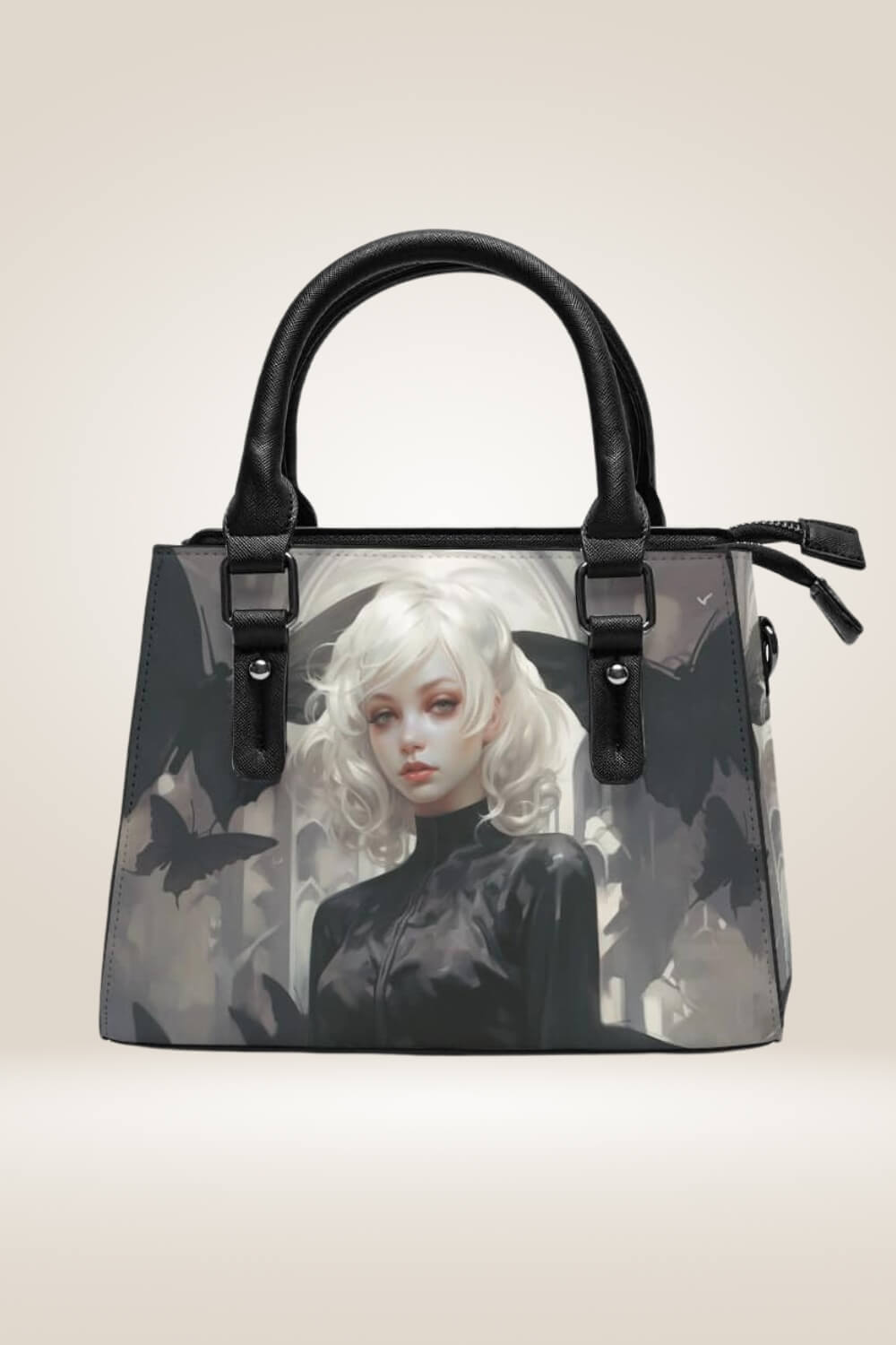 Blonde Manga Girl Black Satchel Bag - TGC Boutique - Satchel Handbag