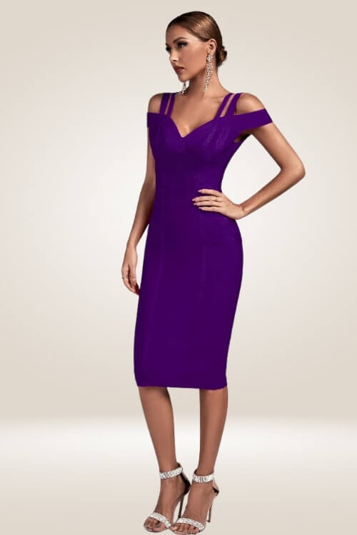 Body Contour Purple Bandage Dress - TGC Boutique - Bandage Dress