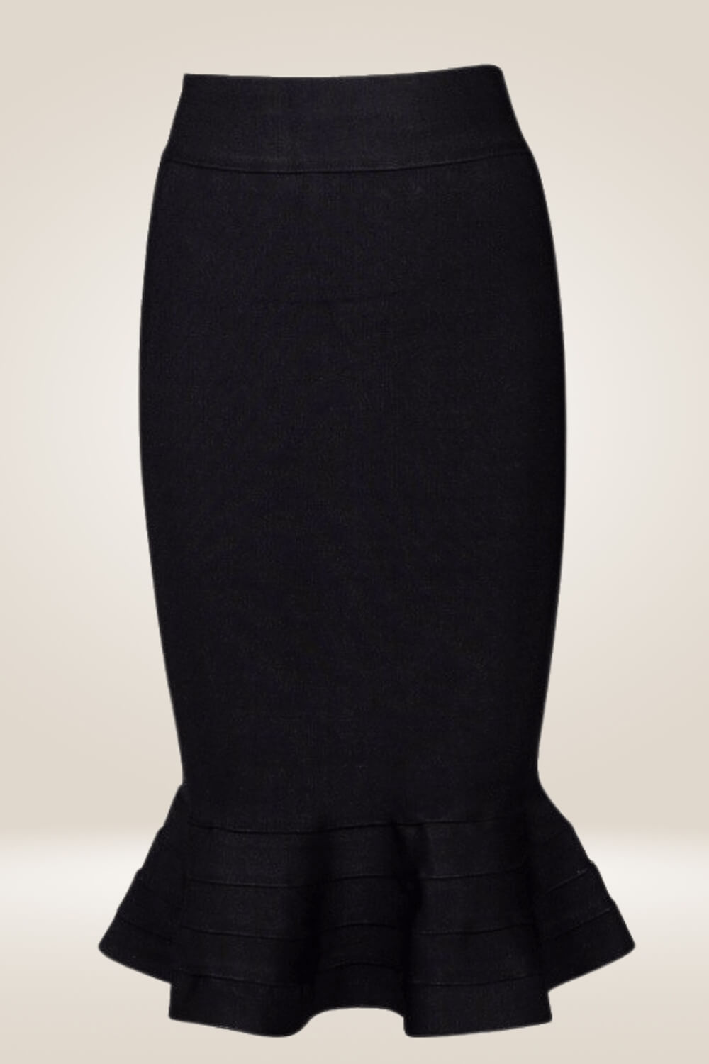 Bodycon Mermaid Black Midi Skirt - TGC Boutique - Bodycon skirt