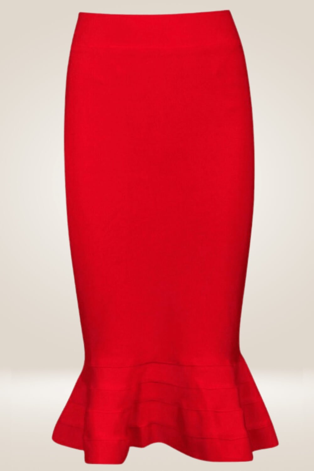 Bodycon Mermaid Red Midi Skirt - TGC Boutique - Bodycon skirt