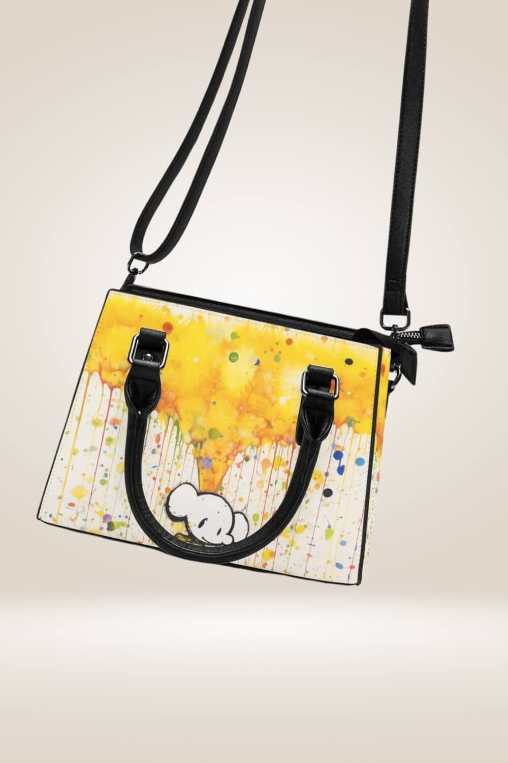 Cartoon Elephant Graffiti White Bag - TGC Boutique - Satchel Handbag