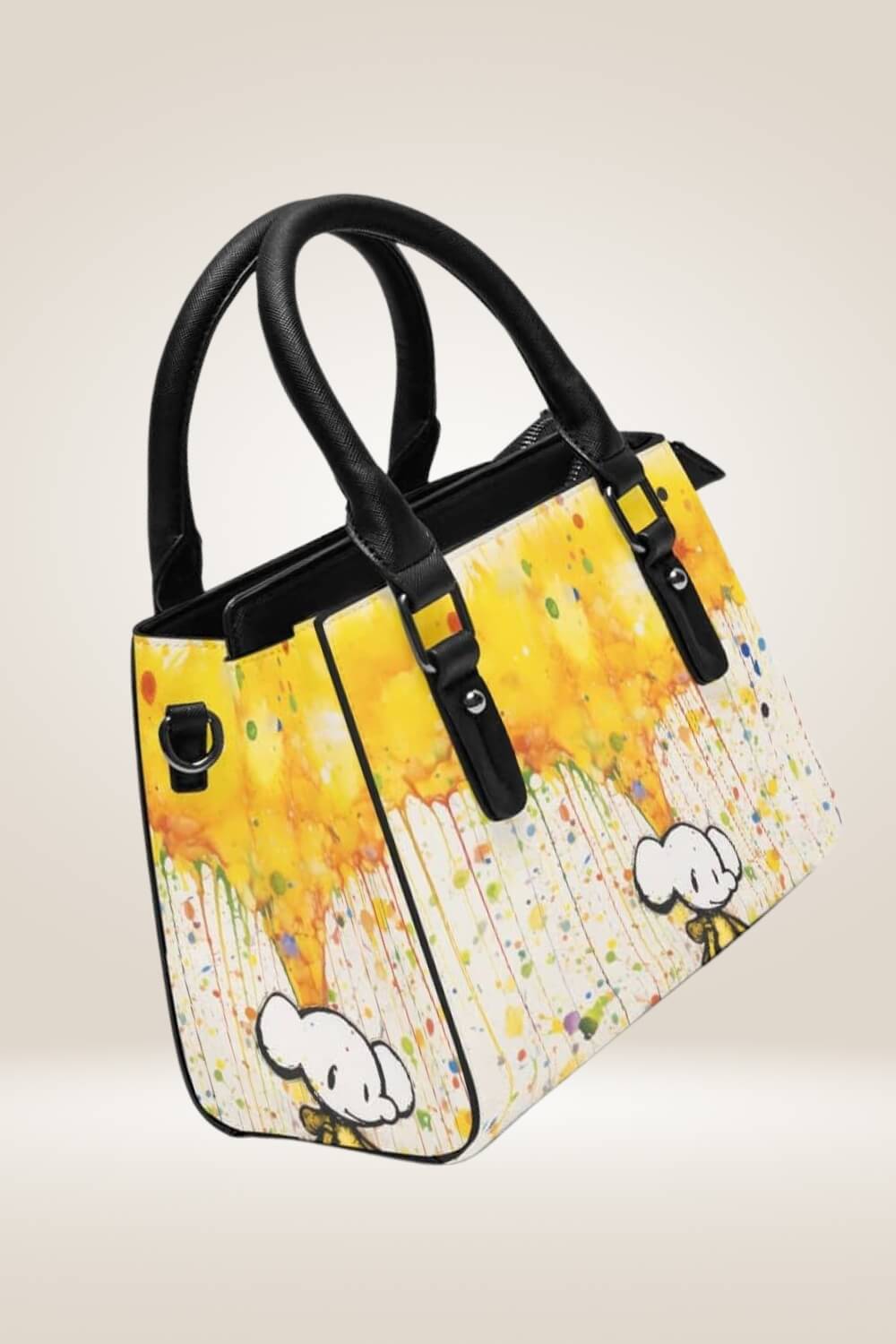 Cartoon Elephant Graffiti White Bag - TGC Boutique - Satchel Handbag