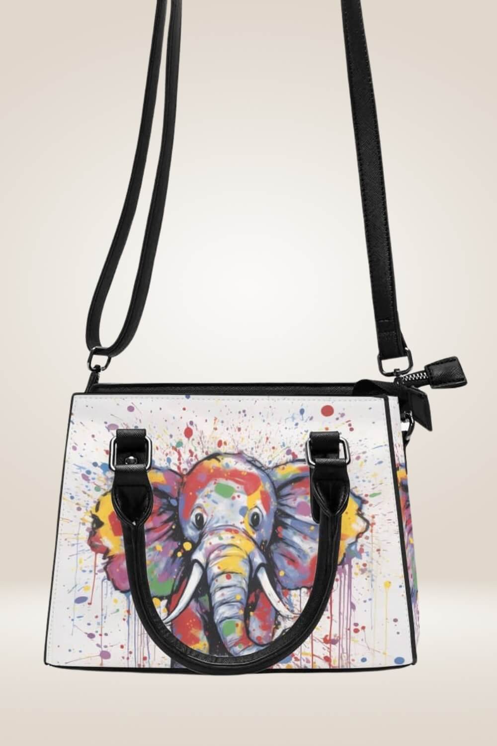 Cartoon Elephant White Satchel Bag - TGC Boutique - Satchel Handbag