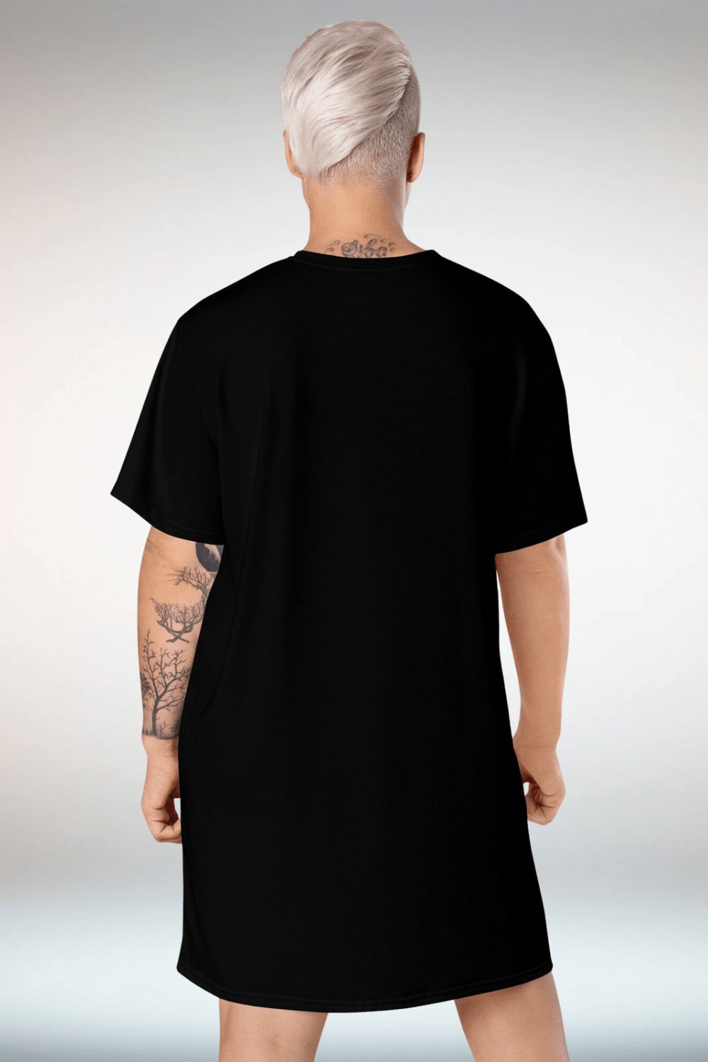 Cat Print Black T Shirt Dress - TGC Boutique - T Shirt Dress