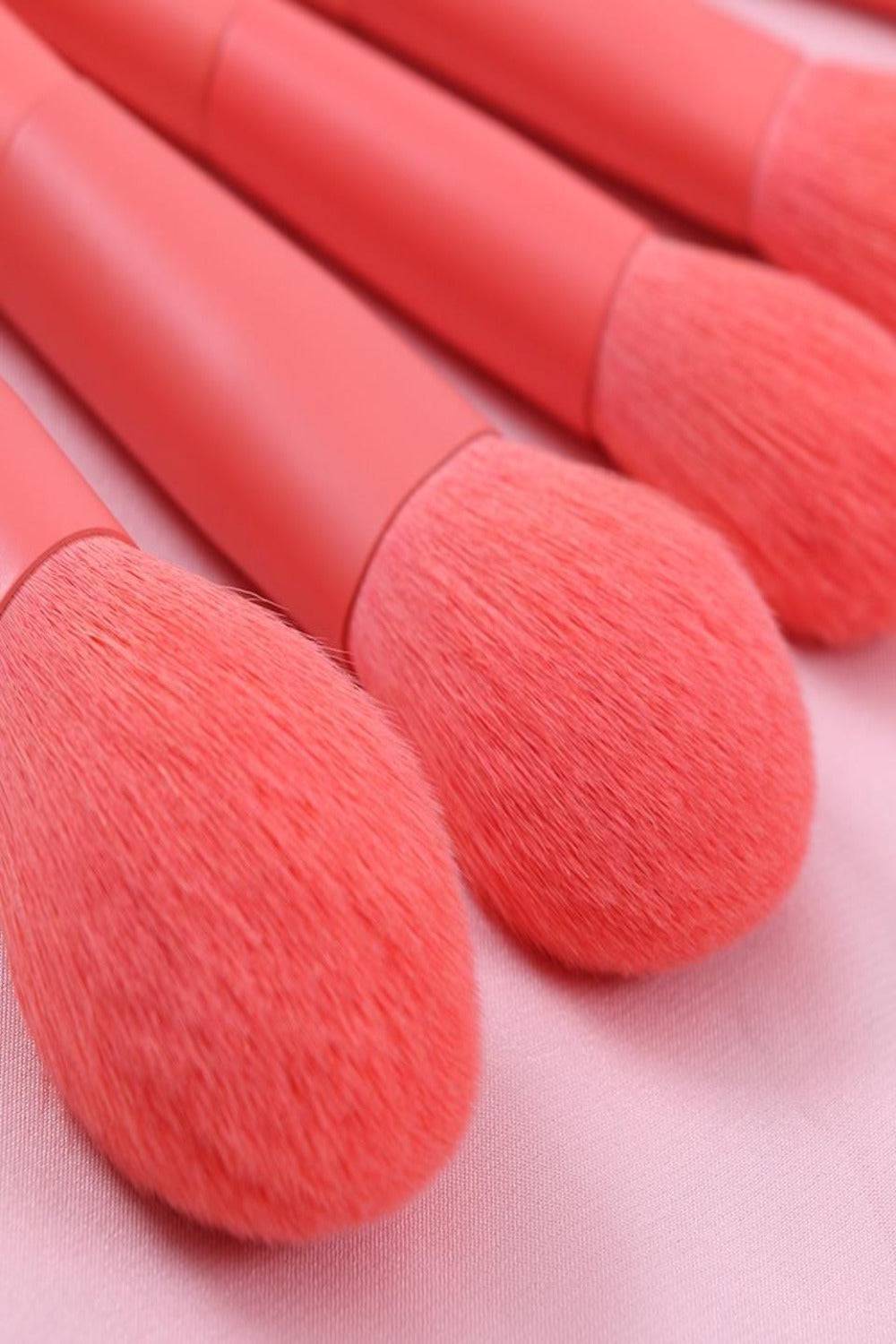 Coral Pink Vegan Nano Wool Fiber Makeup Brush Set - 15 Pcs - TGC Boutique - Makeup Brush Set