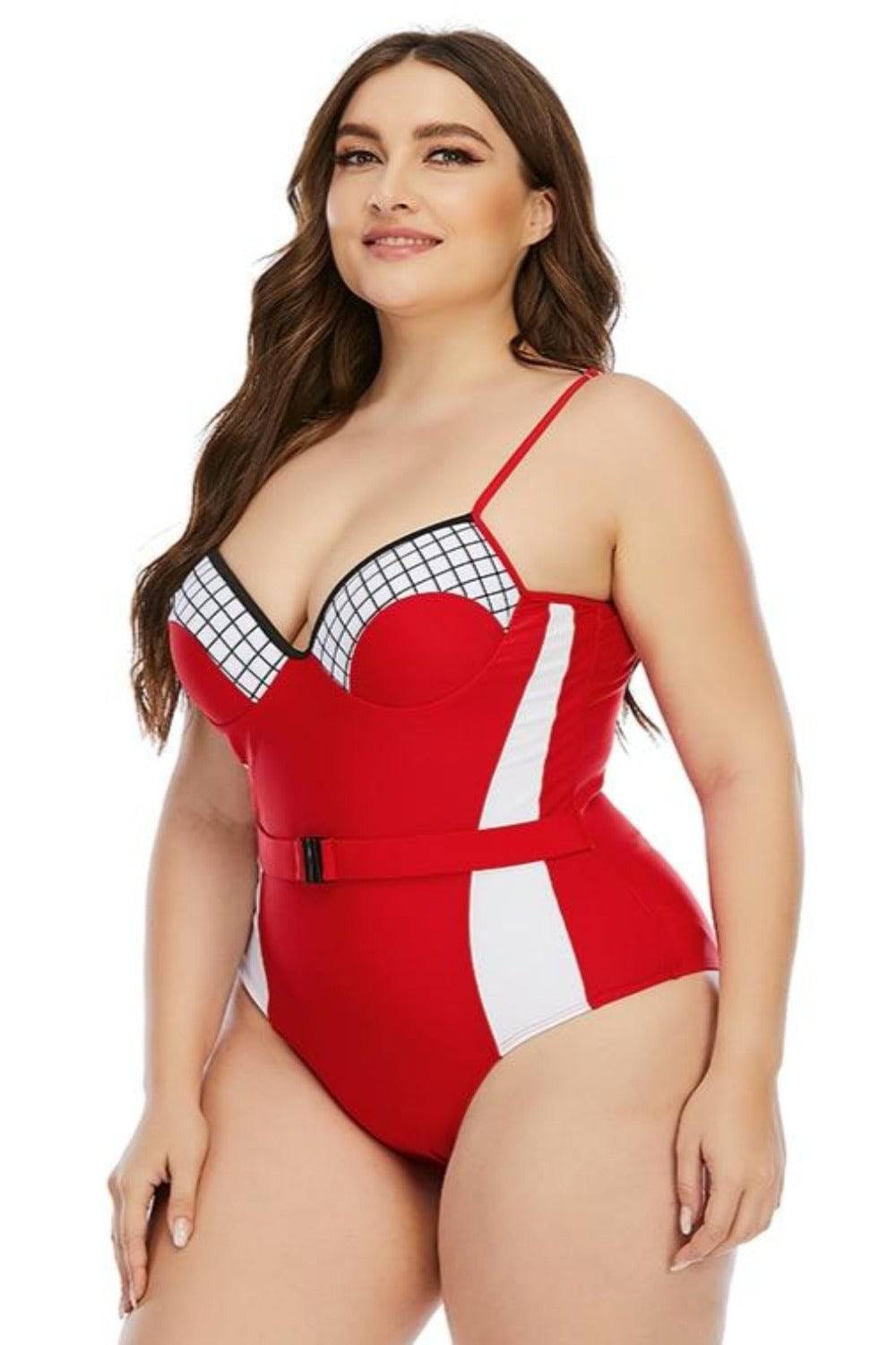 Corset One-Piece Bandage Plus size Swimsuit - TGC Boutique - Plus Size Swimsuit