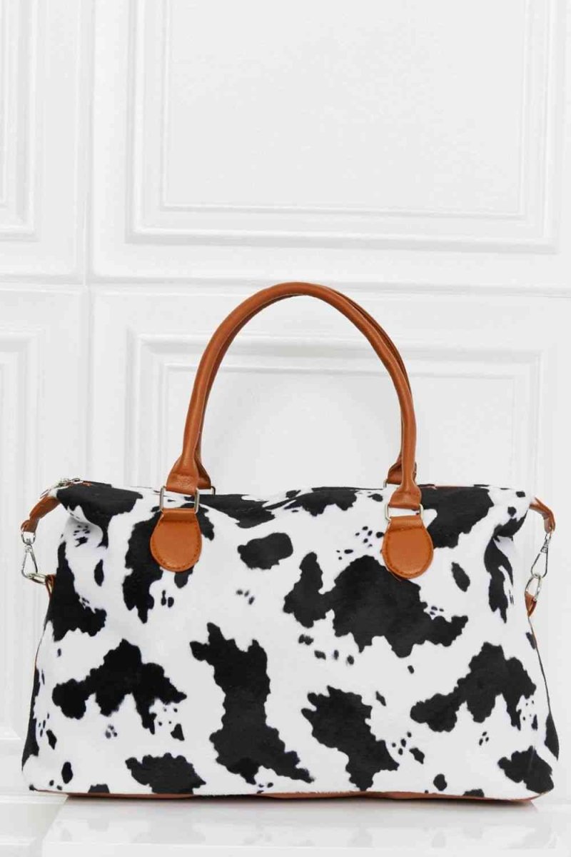 Cow Print Carryall Weekender Bag - TGC Boutique - Handbags