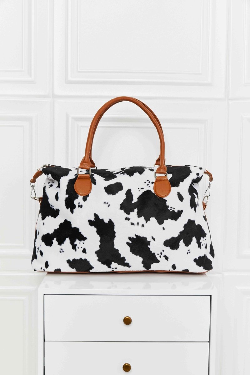 Cow Print Carryall Weekender Bag - TGC Boutique - Handbags