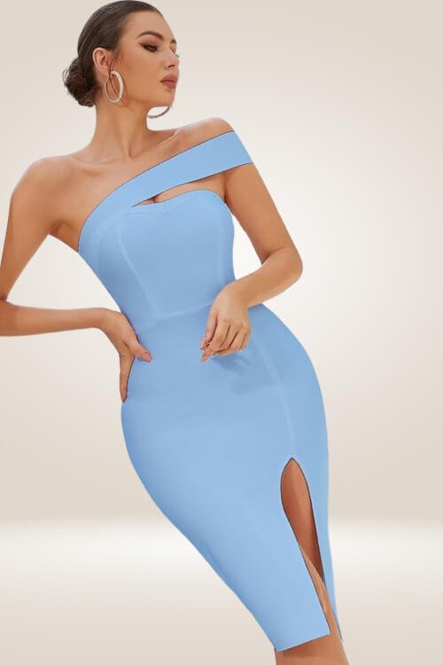 Delicate Diva High Slit Off The Shoulder Bodycon Dress - TGC Boutique - Bodycon Dress