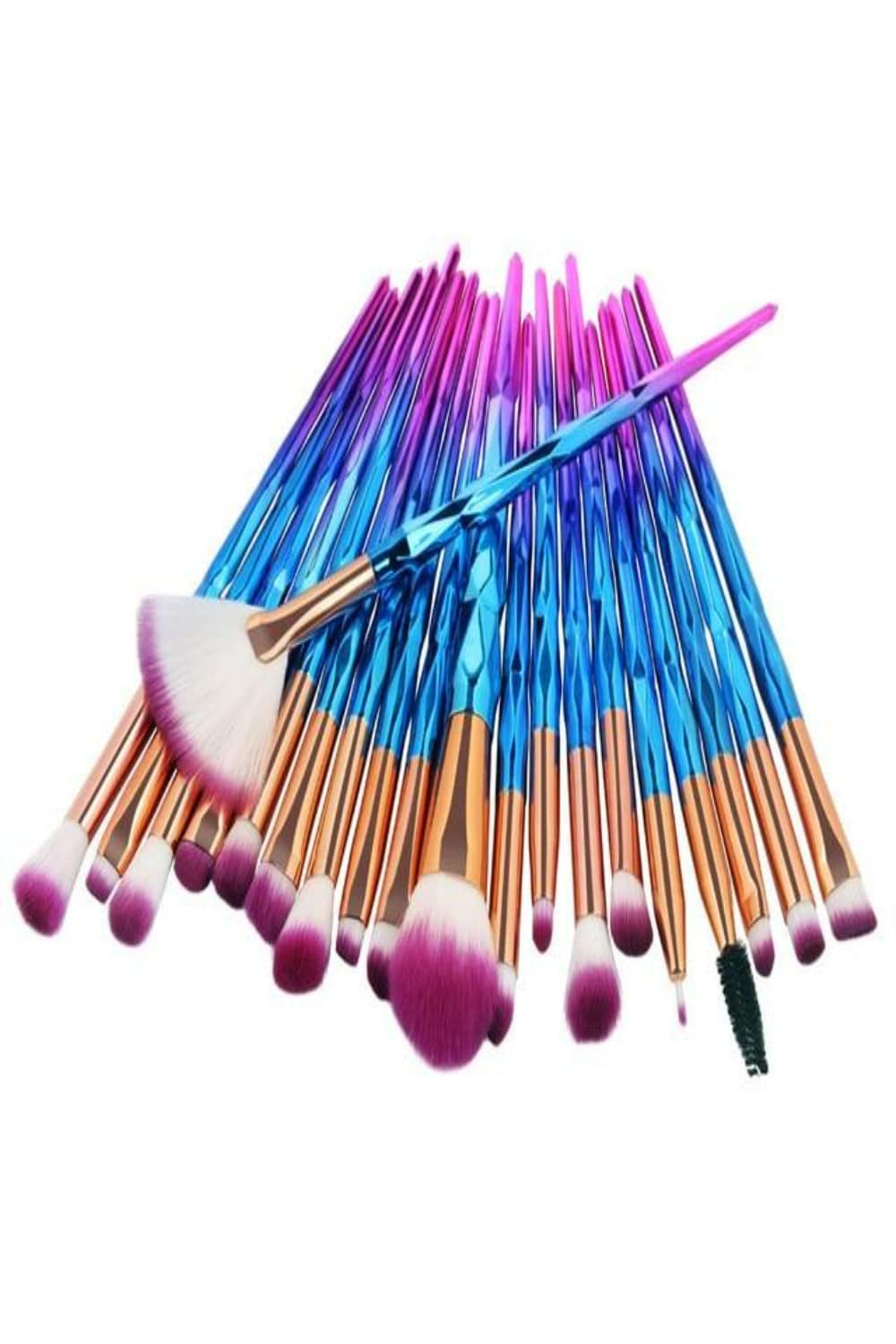 Diamond Makeup Blending Brushes Set - 20 Pcs - TGC Boutique - Makeup Brushes