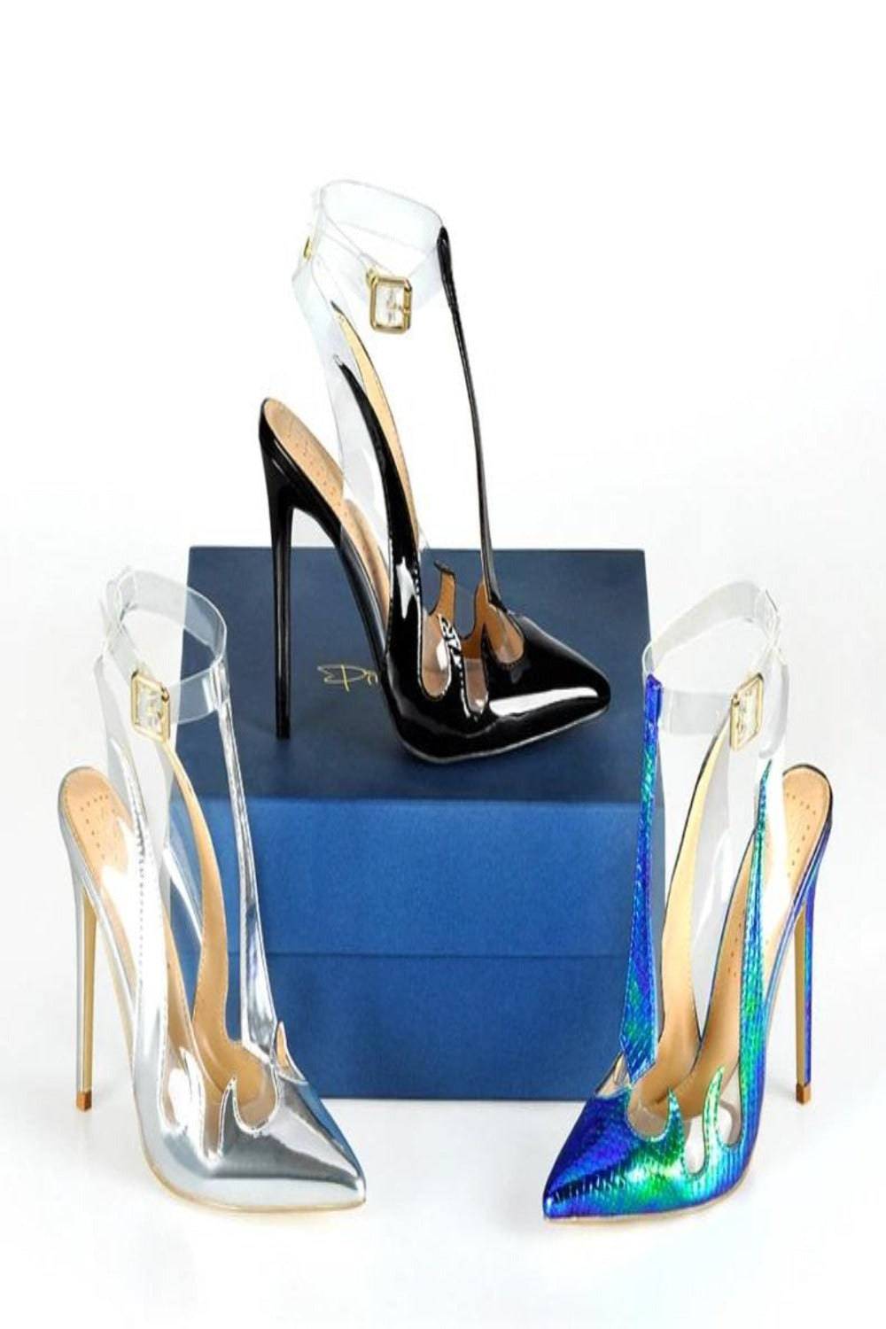 Don't Put The Fire Out Pointed Toe iridescent Heels - TGC Boutique - Shoes