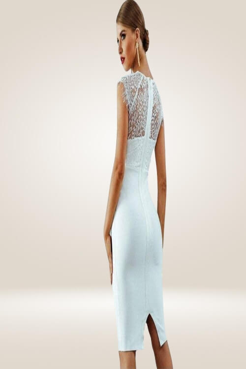 Elegant Short Lace Sleeve Cut Out Bodycon Dress - TGC Boutique - Bodycon Dress