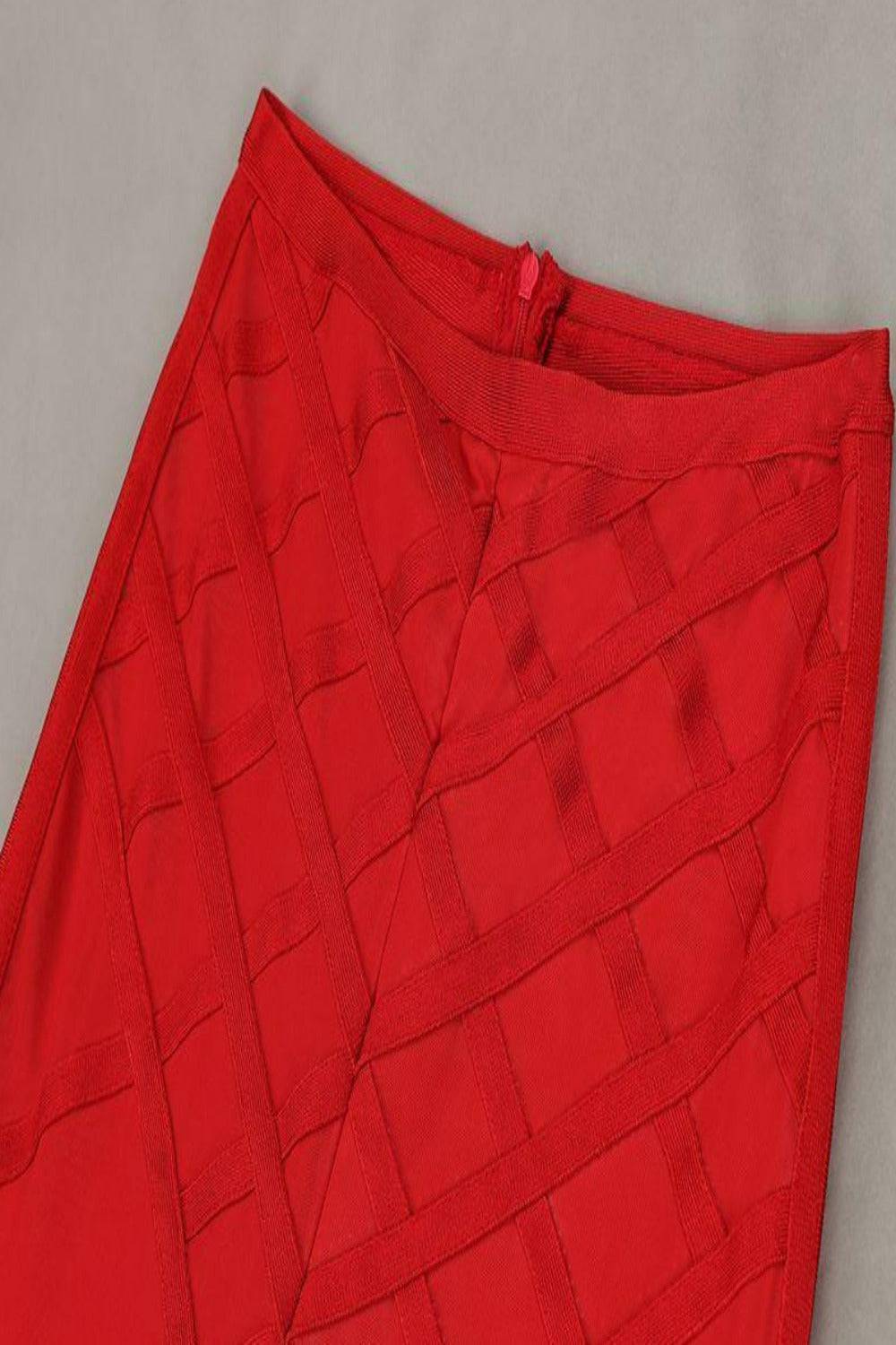 Feather Long Sleeve 2 Piece Red Jumpsuit Set - TGC Boutique - 2 Piece Set