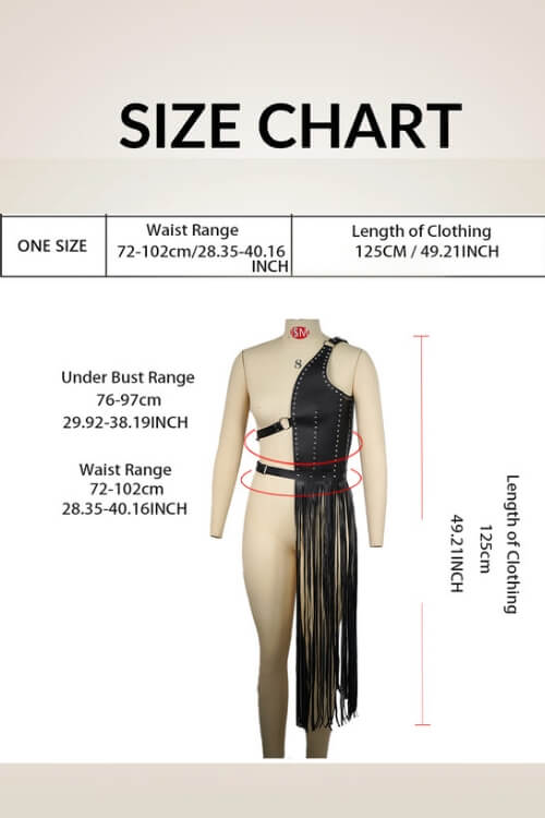 Fierce Fringe Harness – Chic Vegan Leather - TGC Boutique - Belt Harness