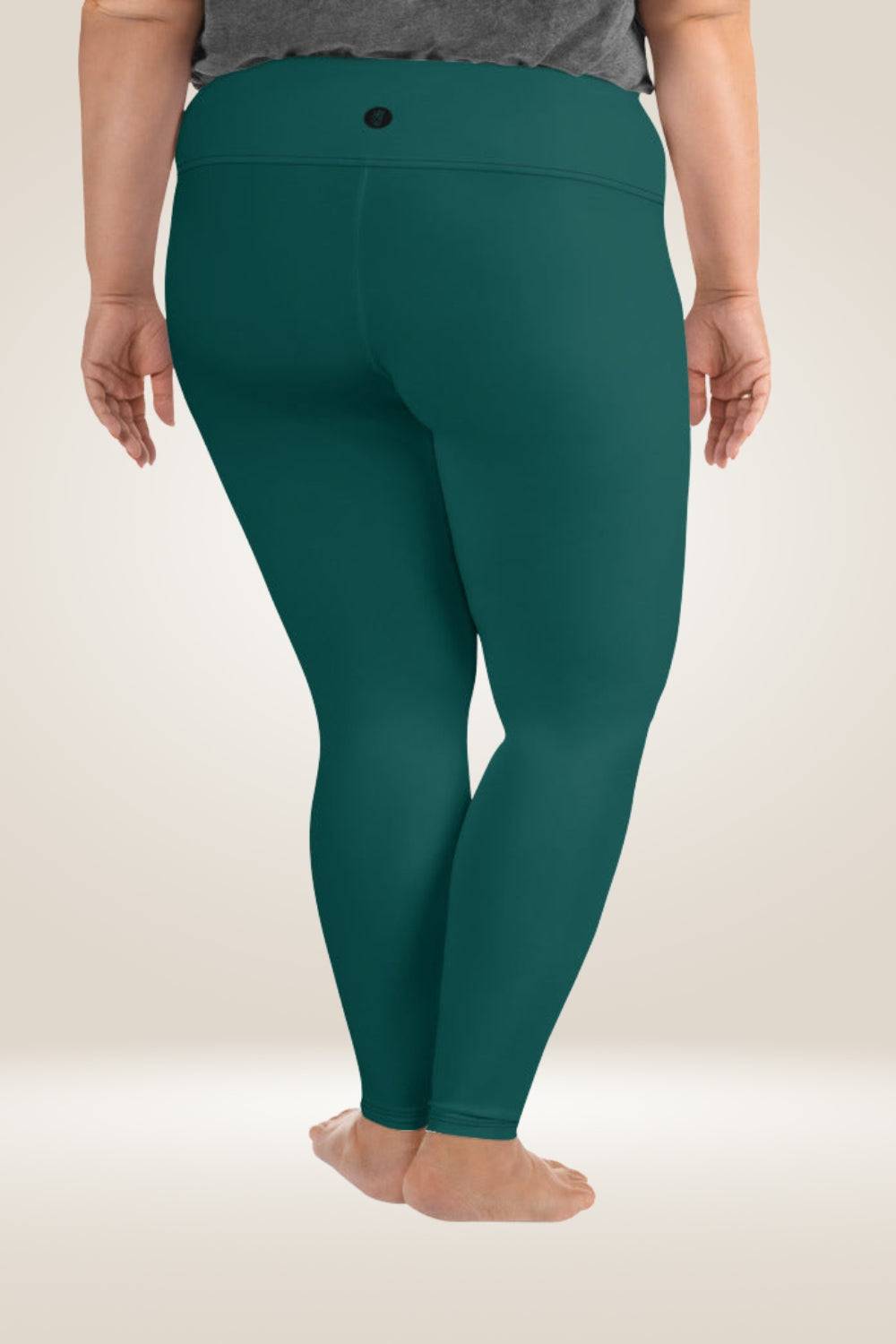 Forest Green High Waisted Plus Size Leggings - TGC Boutique -