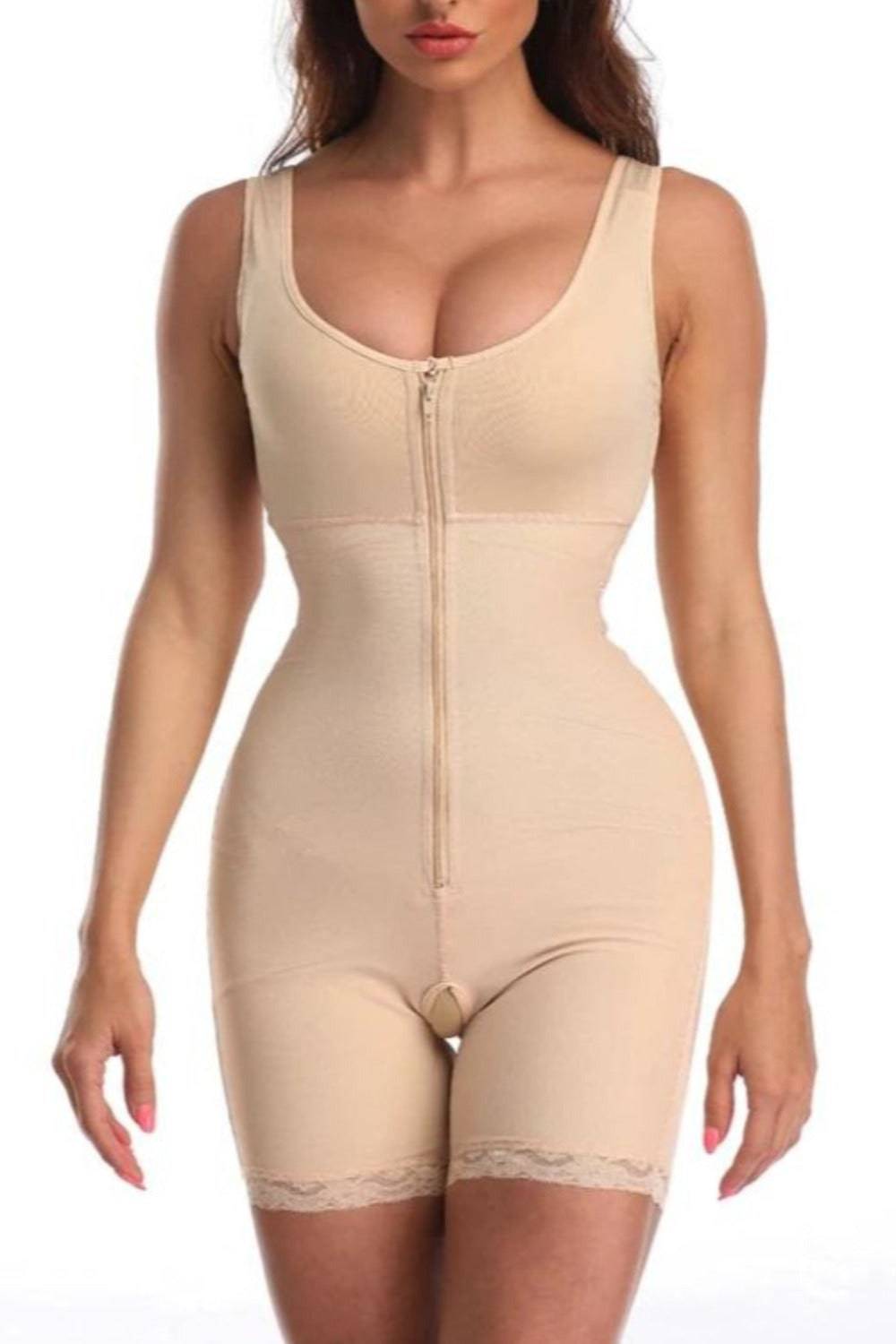 Full Body Open Crotch Tummy Control Bodysuit Shapewear - TGC Boutique - Body Shaper