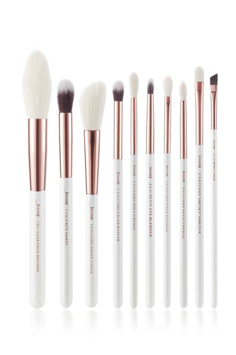 Girls On The Go White Professional Makeup Brush Set - 10 Pack - TGC Boutique - Makeup Brushes
