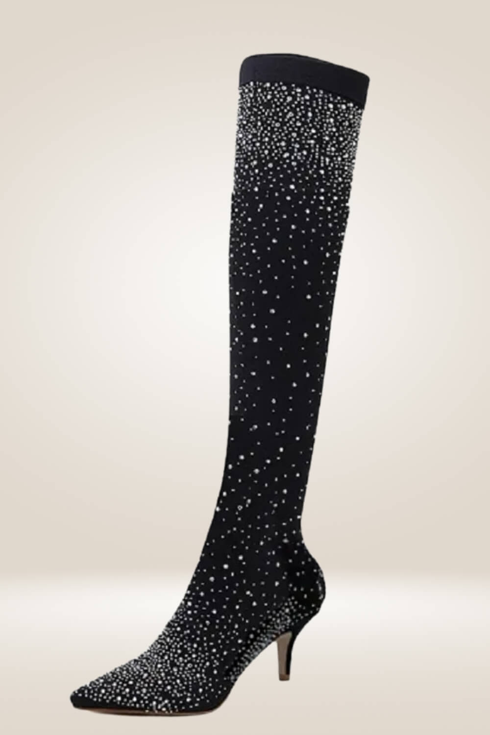 Glitter High Heels Black Over The Knee Boots - TGC Boutique - Boots
